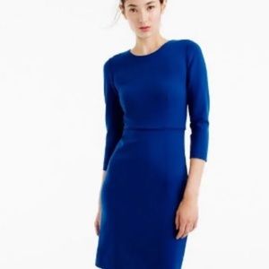 JCREW blue Structured Zipper Knit Sheath Dress Size 00